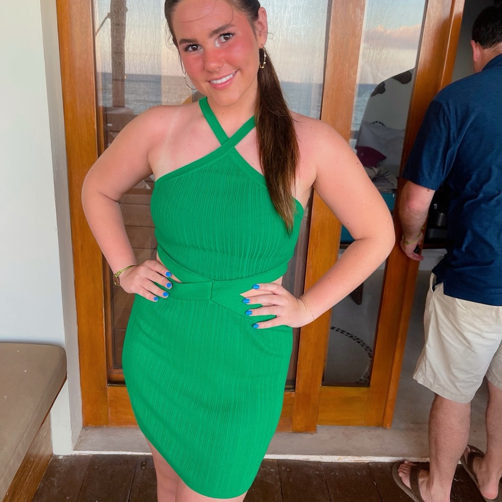 RUNAWAY The Label Green Cutout Dress